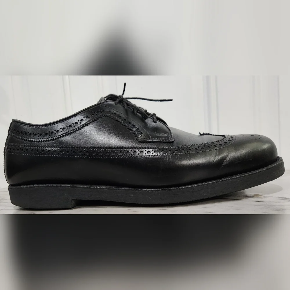 Allen Edmonds black wingtip oxford dress shoes men's size 10.5 D